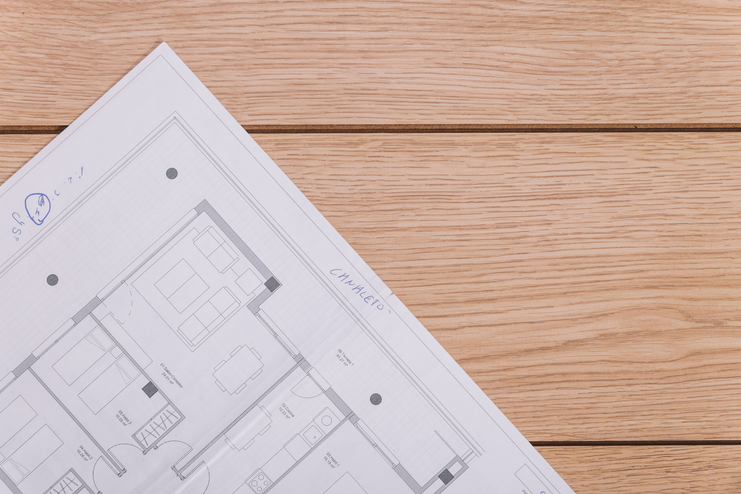 Detailed floor plan blueprint
